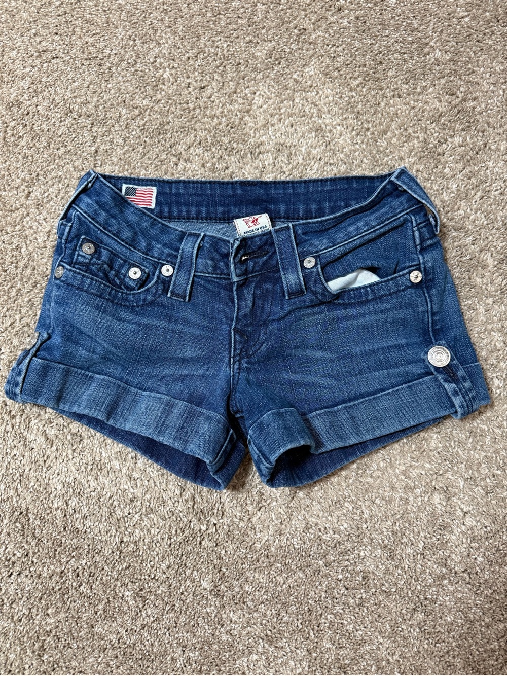 True Religion Y2K Low Rise Shorts 25